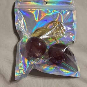 Cherry Shaped Bag Charm with Gold Accents